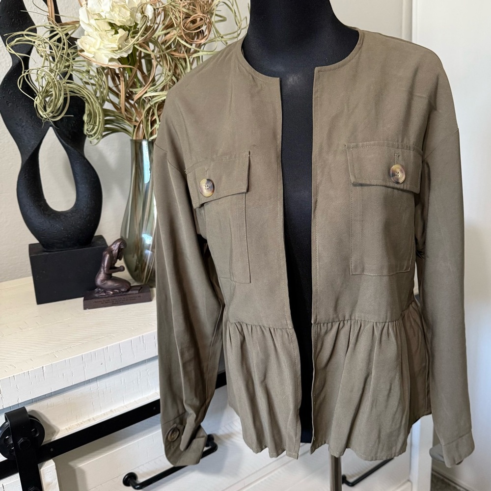 Zara Khaki Utility Jacket for Women